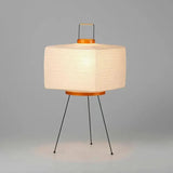 Japanese Table Lamp  Rice Paper Shade with Metal Base - Detailed view
