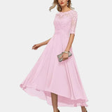 Formal Chiffon Evening Dress  Lace Bodice A-Line Design - Product detail 9