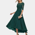 Formal Chiffon Evening Dress  Lace Bodice A-Line Design - Product detail 7