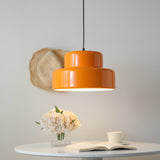 Retro Pendant Light  Orange Metal Bauhaus Design - Product showcase