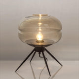Modern Glass Table Lamp  Smokey Dome with Tripod Base - Product detail 16