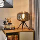 Modern Glass Table Lamp  Smokey Dome with Tripod Base - Product detail 18