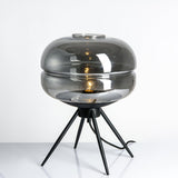 Modern Glass Table Lamp  Smokey Dome with Tripod Base - Product detail 5