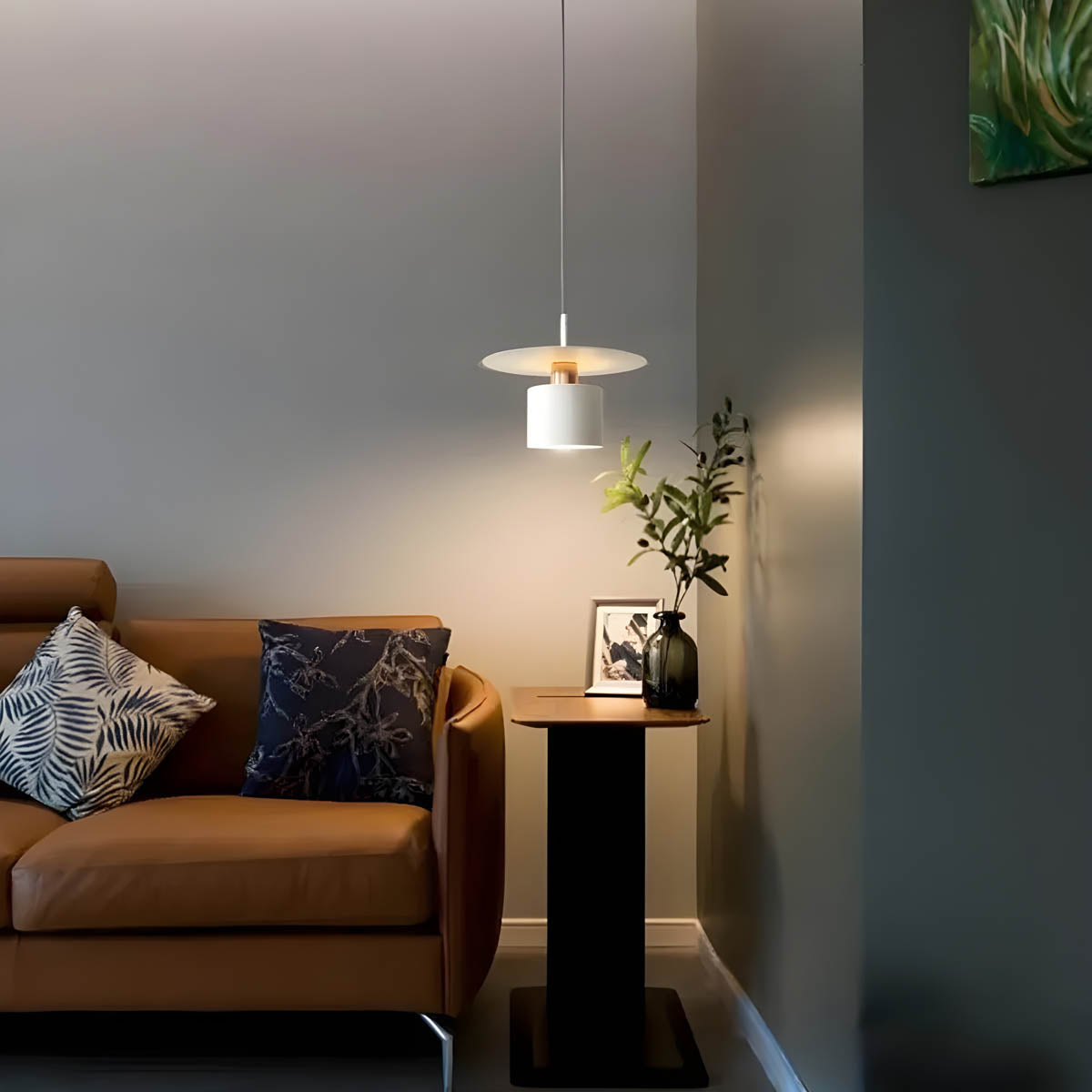 Modern Pendant Light  Black White Disc Shade Design - Product detail 7