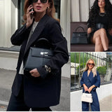Leather Crossbody Bag  Trapezoid Designer Silhouette - Product showcase