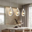 Modern Pendant Light  Teardrop Shape White Ceramic Design - Product showcase