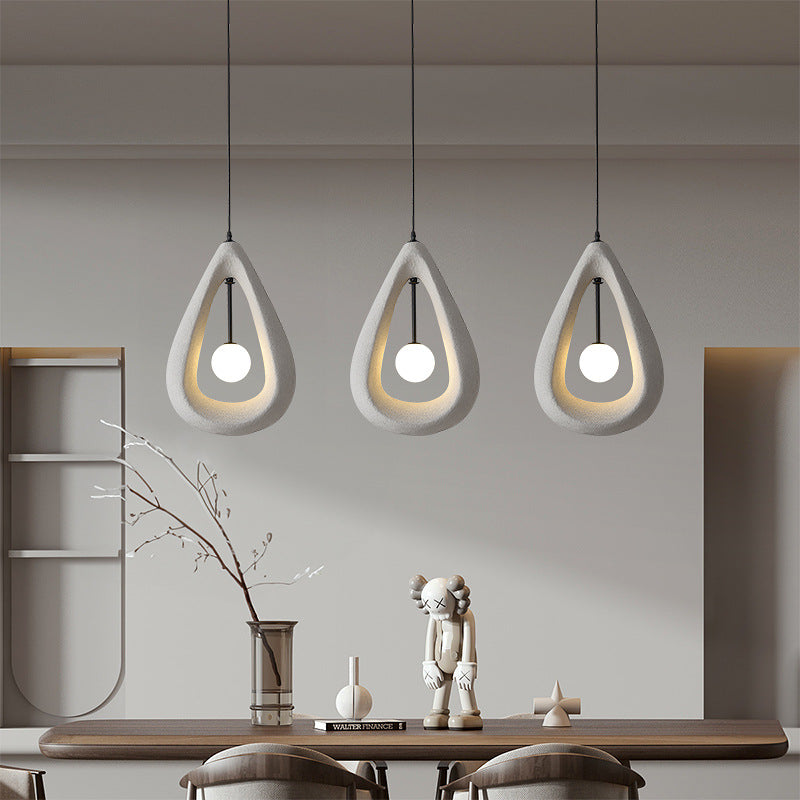 Modern Pendant Light  Teardrop Shape White Ceramic Design - Product detail 4