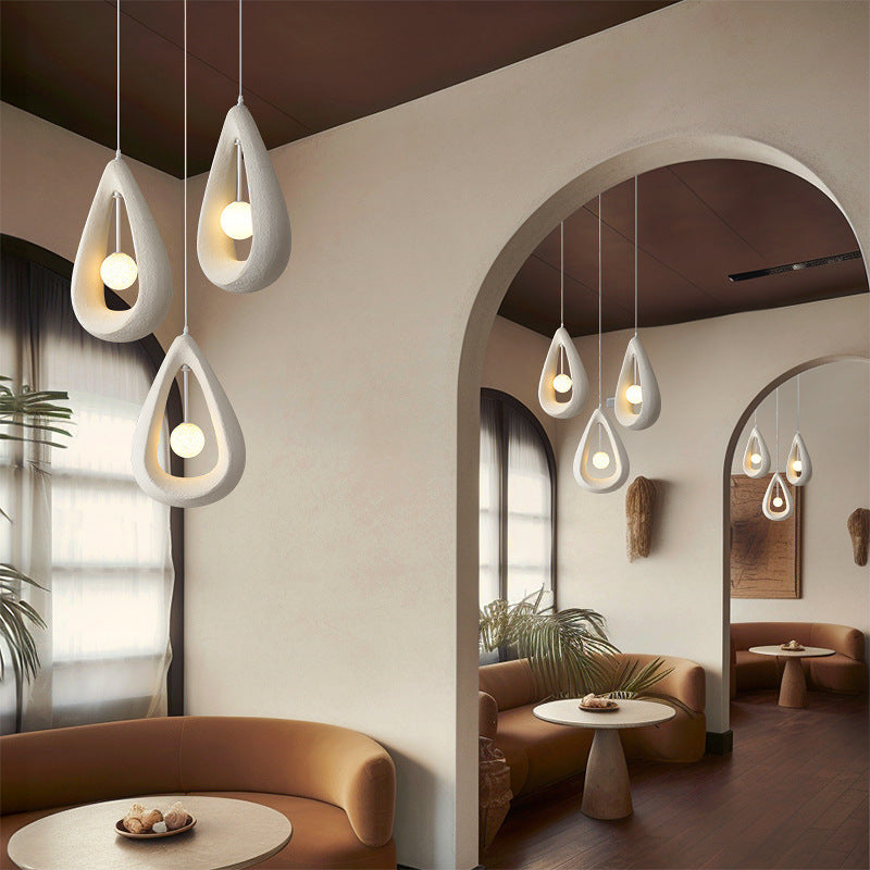 Modern Pendant Light  Teardrop Shape White Ceramic Design - Product detail 6