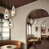 Modern Pendant Light  Teardrop Shape White Ceramic Design - Product detail 6