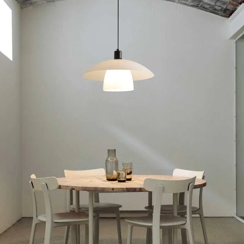 Modern Pendant Light  White Glass Dome Shade - Product detail 4