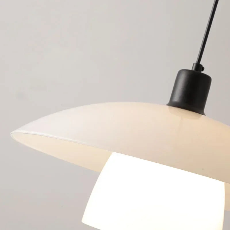 Modern Pendant Light  White Glass Dome Shade - Product detail 6