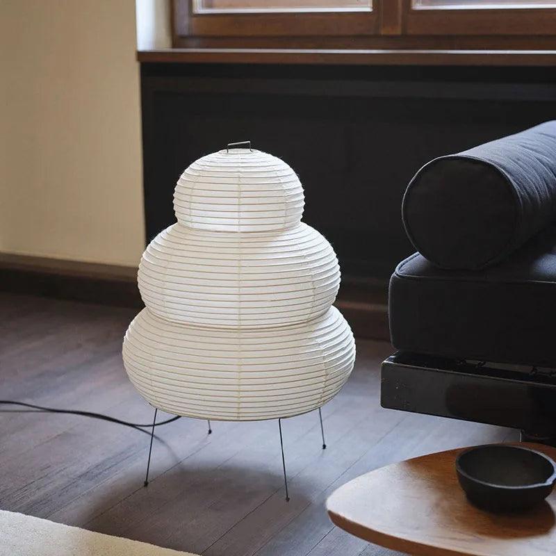 Japanese Rice Paper Floor Lamp  Triple-Tier Modern Design - Product example