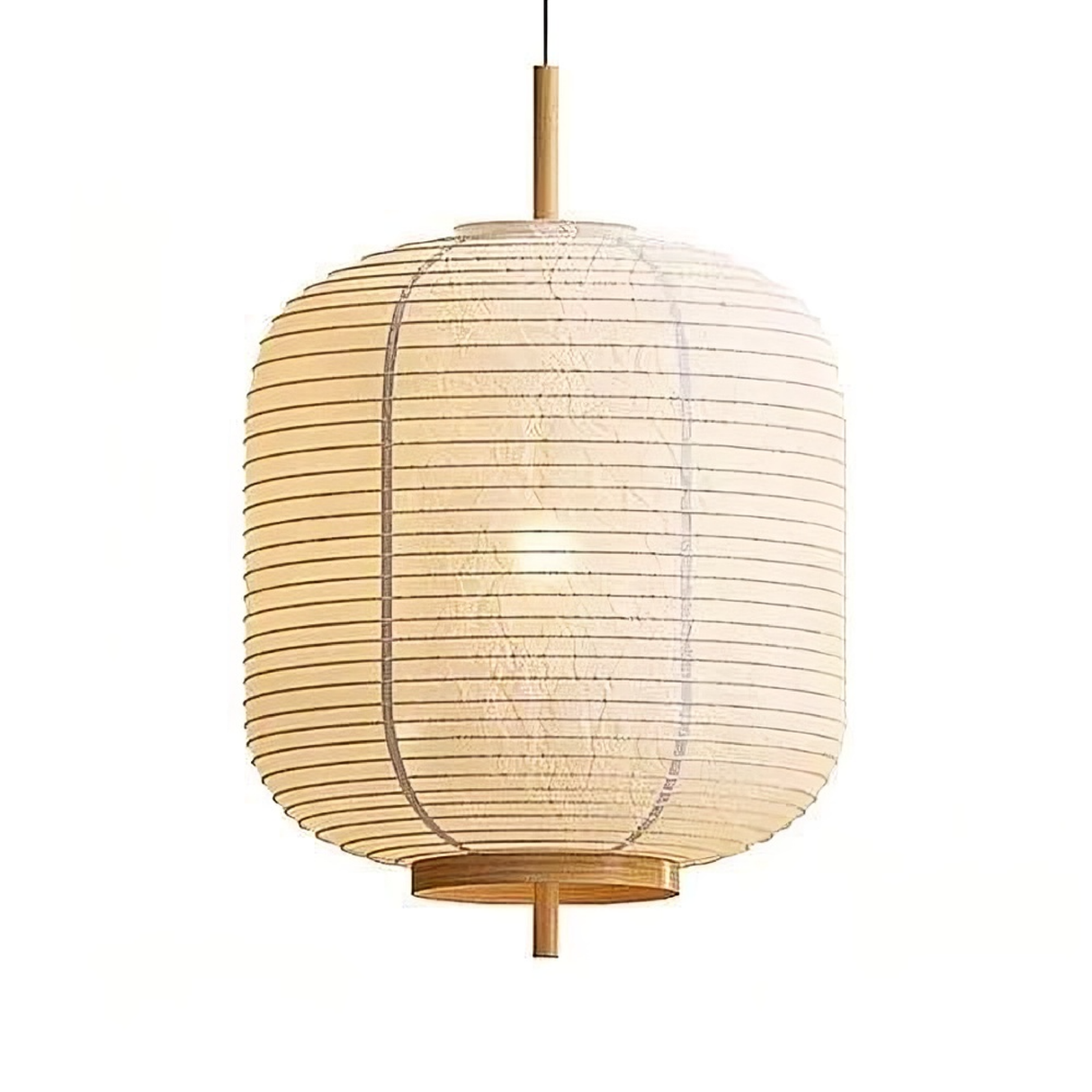 Japanese Rice Paper Pendant Light  Traditional Bamboo Lantern Design - Product showcase