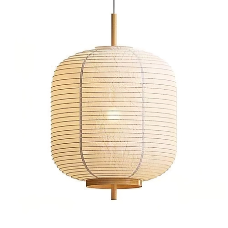 Japanese Rice Paper Pendant Light  Traditional Bamboo Lantern Design - Product showcase
