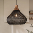 Japanese Pendant Light  Bamboo Mesh Woven Design - Product showcase