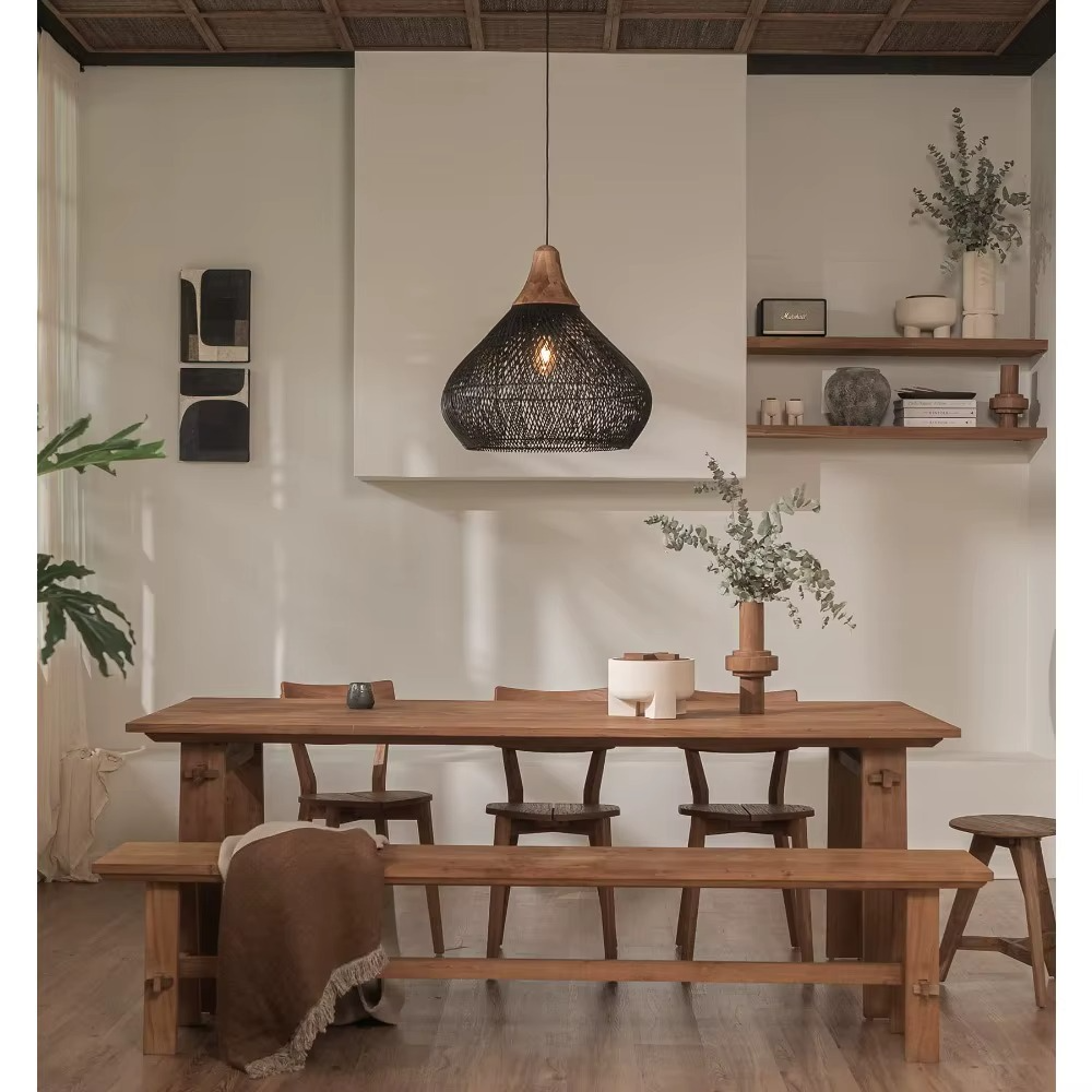 Japanese Pendant Light  Bamboo Mesh Woven Design - Product detail 4