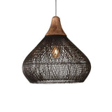 Japanese Pendant Light  Bamboo Mesh Woven Design - Product detail 6