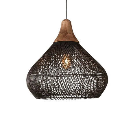 Japanese Pendant Light  Bamboo Mesh Woven Design - Product detail 6