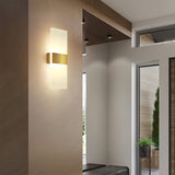 Modern LED Wall Sconce  Brushed Gold Metal Accent - Detailed view
