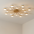 Modern Sunburst Ceiling Light  LED Brass Starburst Design - Product showcase