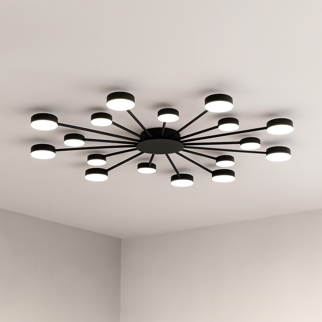 Modern Sunburst Ceiling Light  LED Brass Starburst Design - Product detail 4