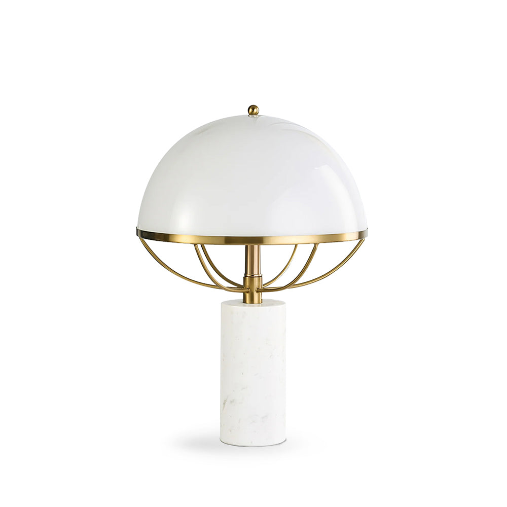 Modern Table Lamp  White Dome Shade with Marble Base - Product detail 15