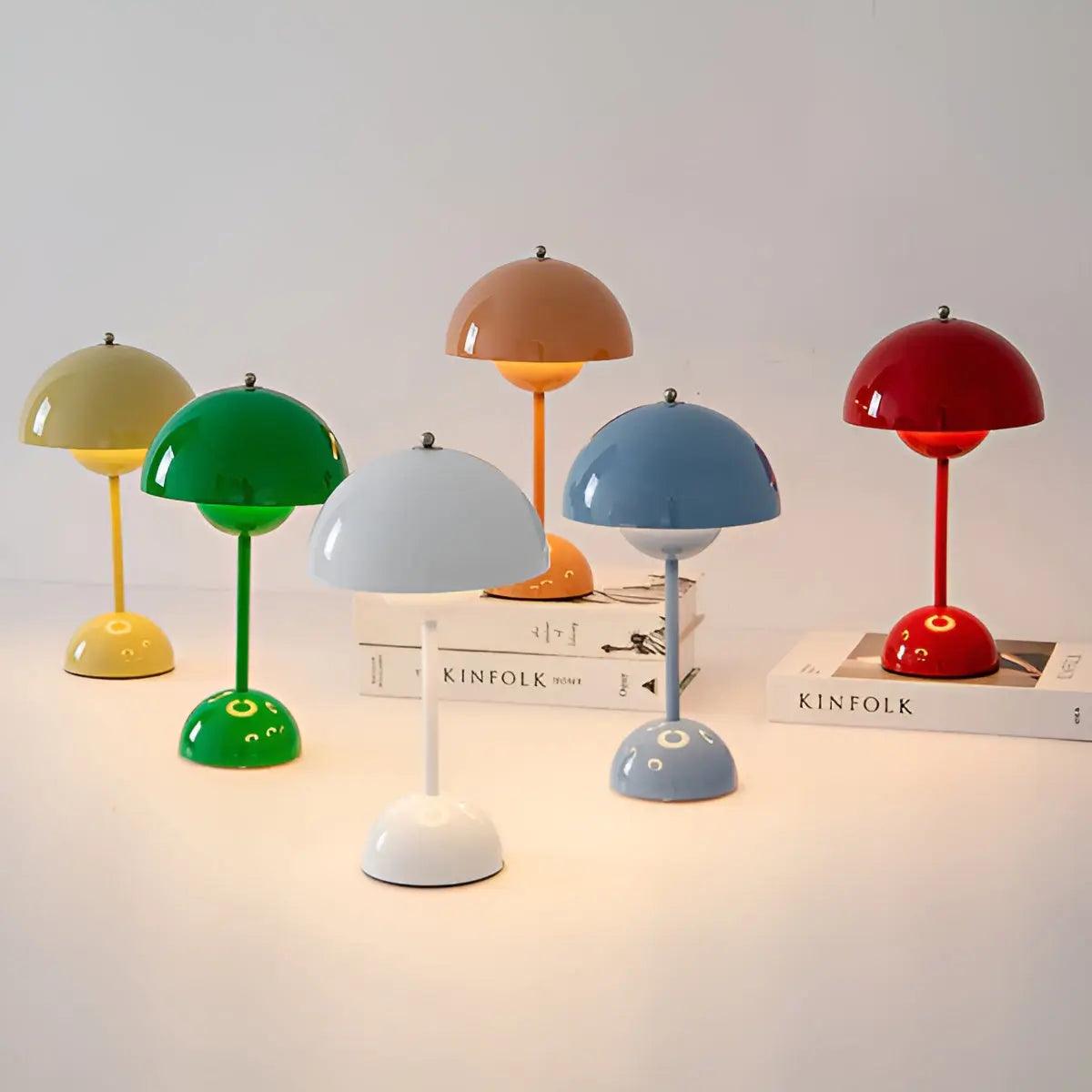 Modern Dome Table Lamp  Pink Metal Finish - Product detail 4
