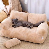 Plush Pet Sofa Bed  Premium Fleece Cat  Dog Lounger - Detailed view