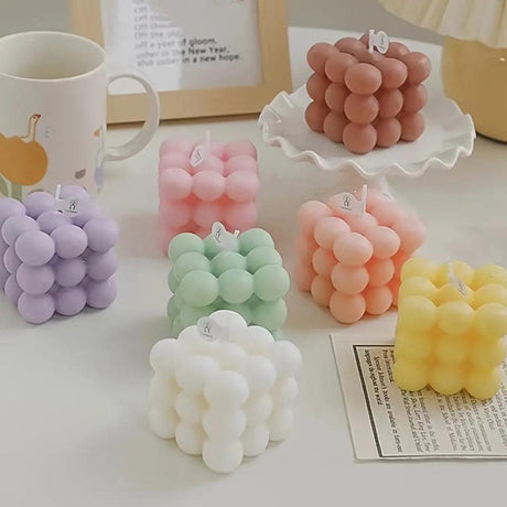 Bubble Cube Candle  Modern Beeswax Design - Product detail 5