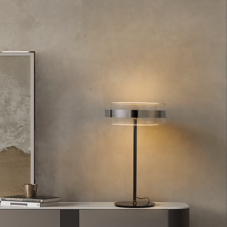 Modern Table Lamp  Clear Acrylic Cylinder Design - Product example