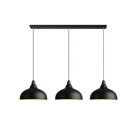 Scandinavian Pendant Light  Wood Accent Dome Shade - Product detail 9