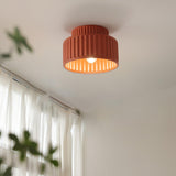 Modern Ceiling Light  Ribbed Cylindrical Design - Detailed view