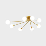 Modern Molecular Ceiling Light  Brass Arms White Glass Globes - Product detail 17