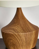 Modern Table Lamp  Walnut Wood Base With Cream Shade - Product detail 4