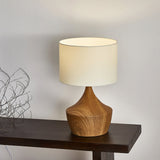 Modern Table Lamp  Walnut Wood Base With Cream Shade - Product detail 7