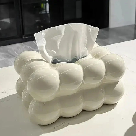 Modern Ceramic Tissue Box  Bubble Cloud Design - Product detail 4