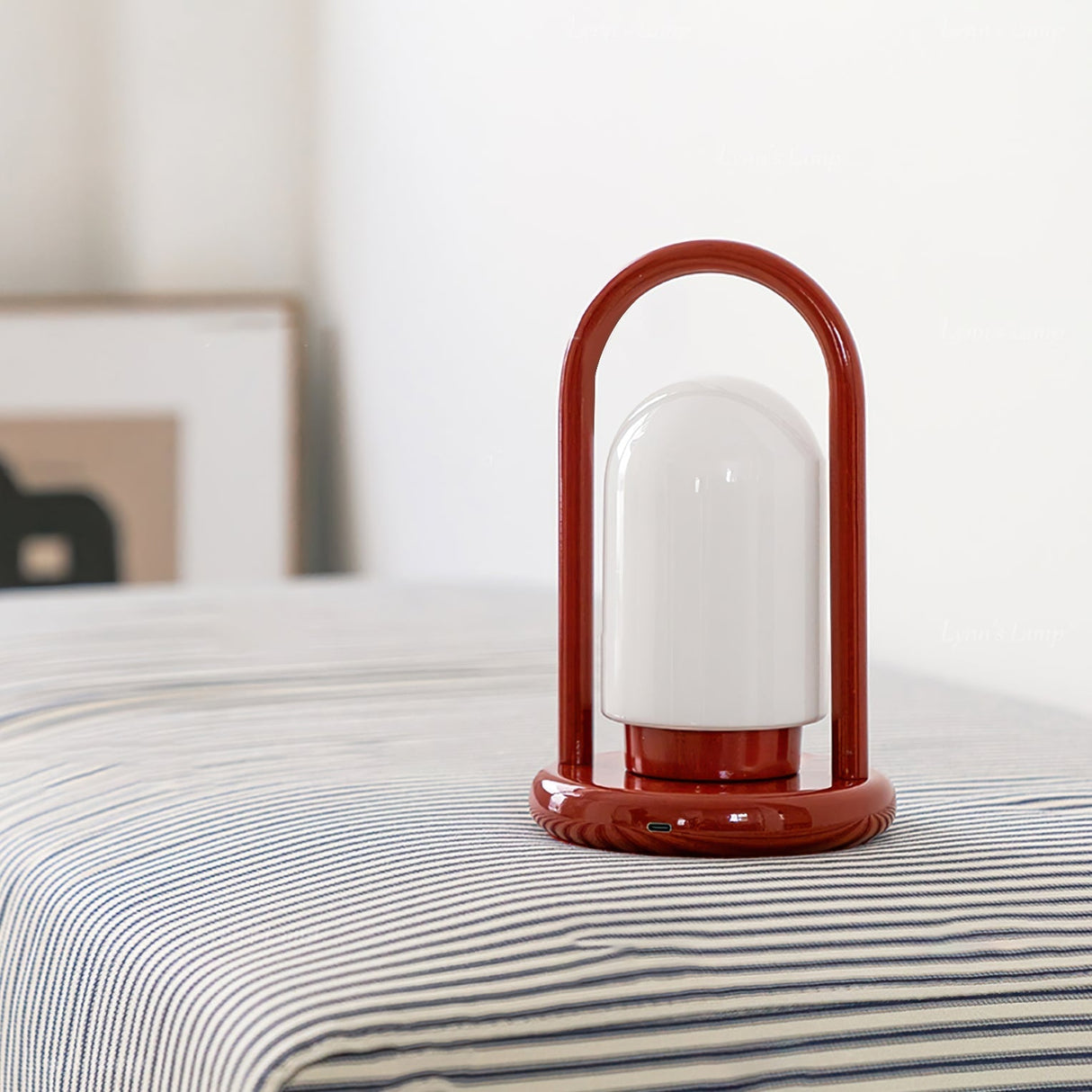 Portable LED Table Lamp  Modern Metal Frame Glass Shade - Product detail 9