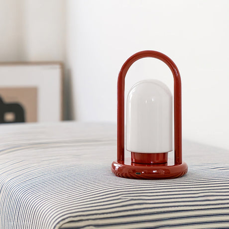Portable LED Table Lamp  Modern Metal Frame Glass Shade - Product detail 9
