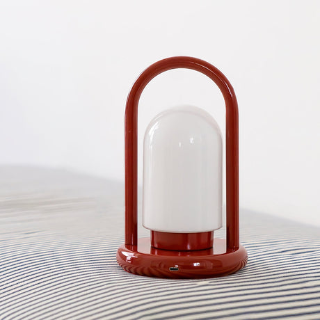 Portable LED Table Lamp  Modern Metal Frame Glass Shade - Product detail 7
