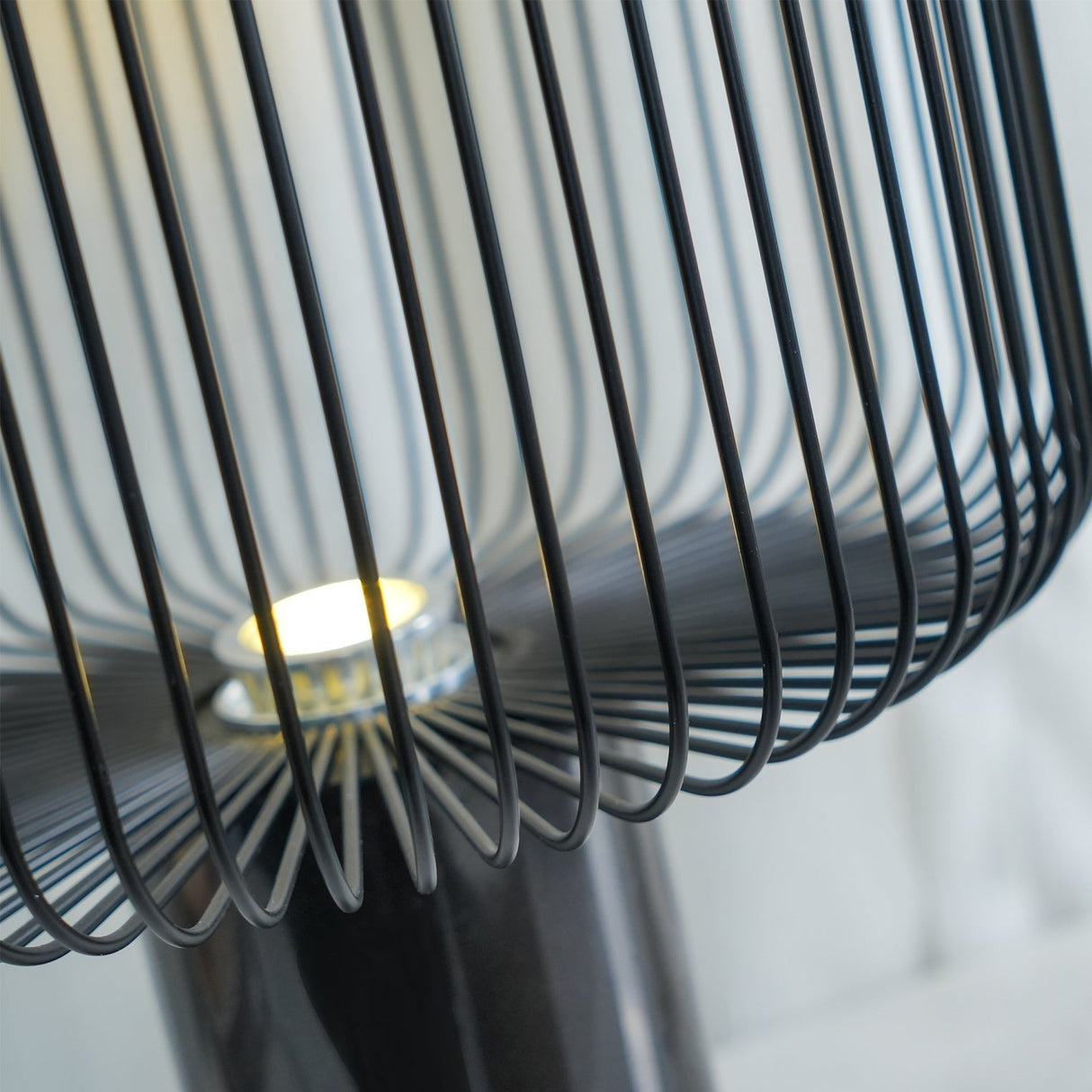 Modern Table Lamp  Black Marble Base with Wire Cage Shade - Product detail 9