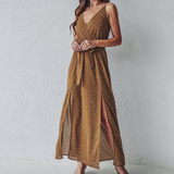 Summer Floral Maxi Dress  V-Neck Split Design - Product detail 5