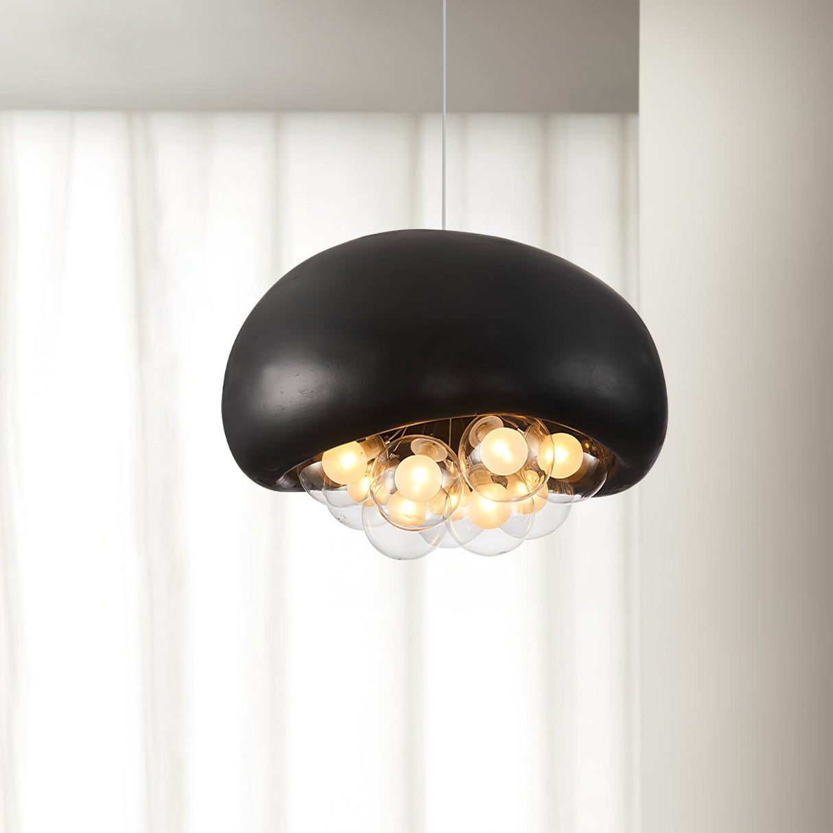 Modern Bubble Ceiling Light  Matte Black Dome With Glass Spheres - Product detail 19