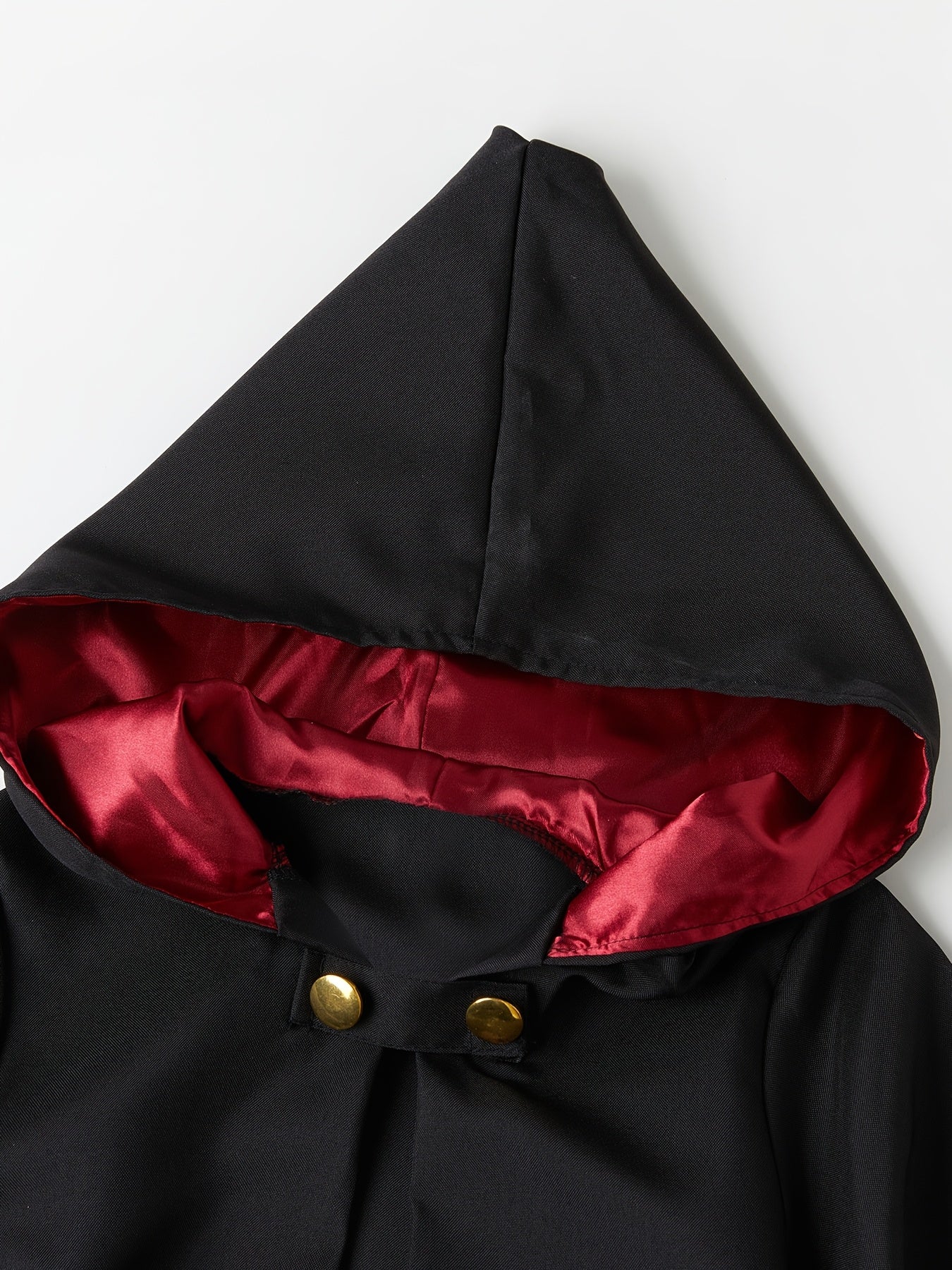 Kids Wizard Costume Set  Black Robe With Red Hood Lining - Product detail 6