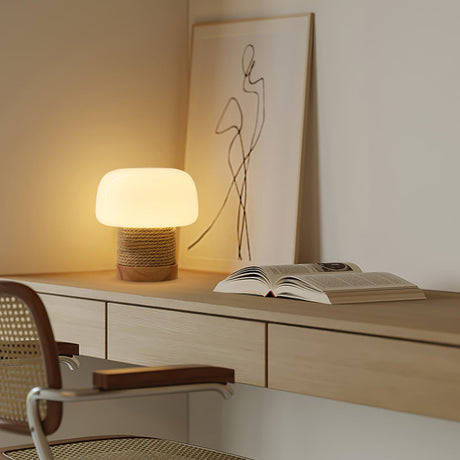 Modern Table Lamp  Glass Shade with Hemp Cord Base - Product detail 16
