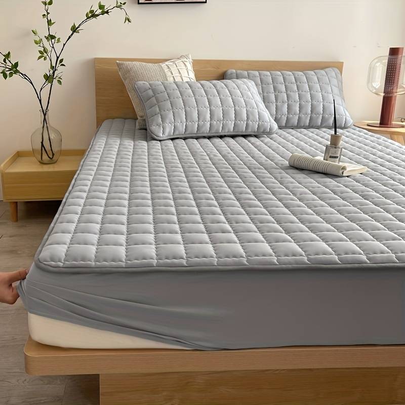 Premium Quilted Mattress Protector  Waterproof Breathable Cotton Blend - Detailed view