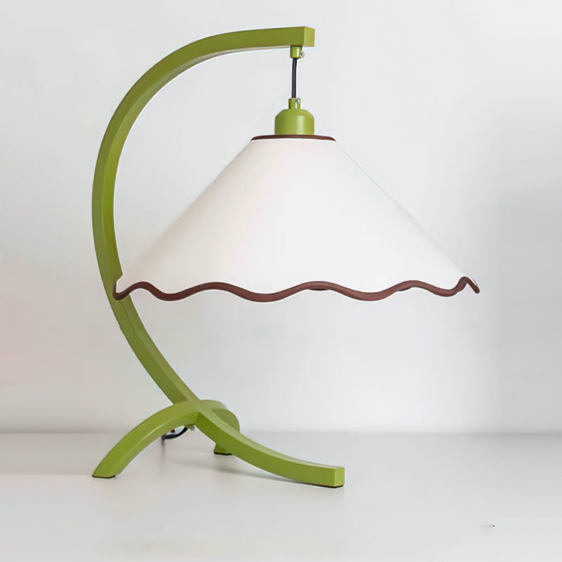 Retro Table Lamp  Curved Frame With Scalloped Shade - Product detail 12