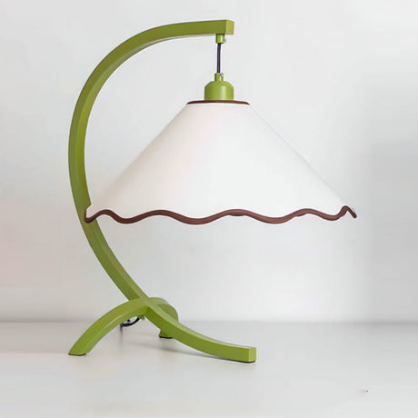 Retro Table Lamp  Curved Frame With Scalloped Shade - Product detail 12