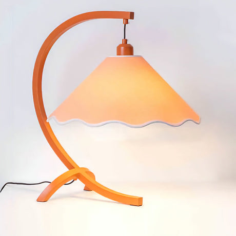 Retro Table Lamp  Curved Frame With Scalloped Shade - Product detail 13