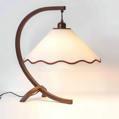Retro Table Lamp  Curved Frame With Scalloped Shade - Product detail 14
