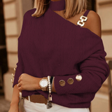 Asymmetric Shoulder Top  Textured Design With Gold Accents - Product detail 5